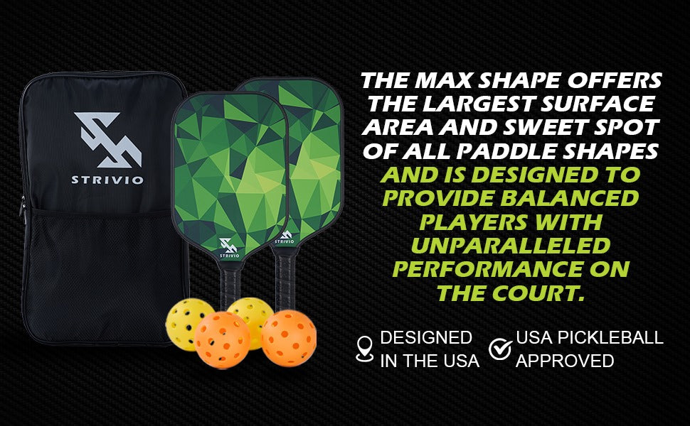 Pickleball Paddles Set of 2, Pickle Ball Equipment with 4 Balls and Bag .T700 Carbon Fiber Paddles with Graphite Grip Set for Beginners & pro.