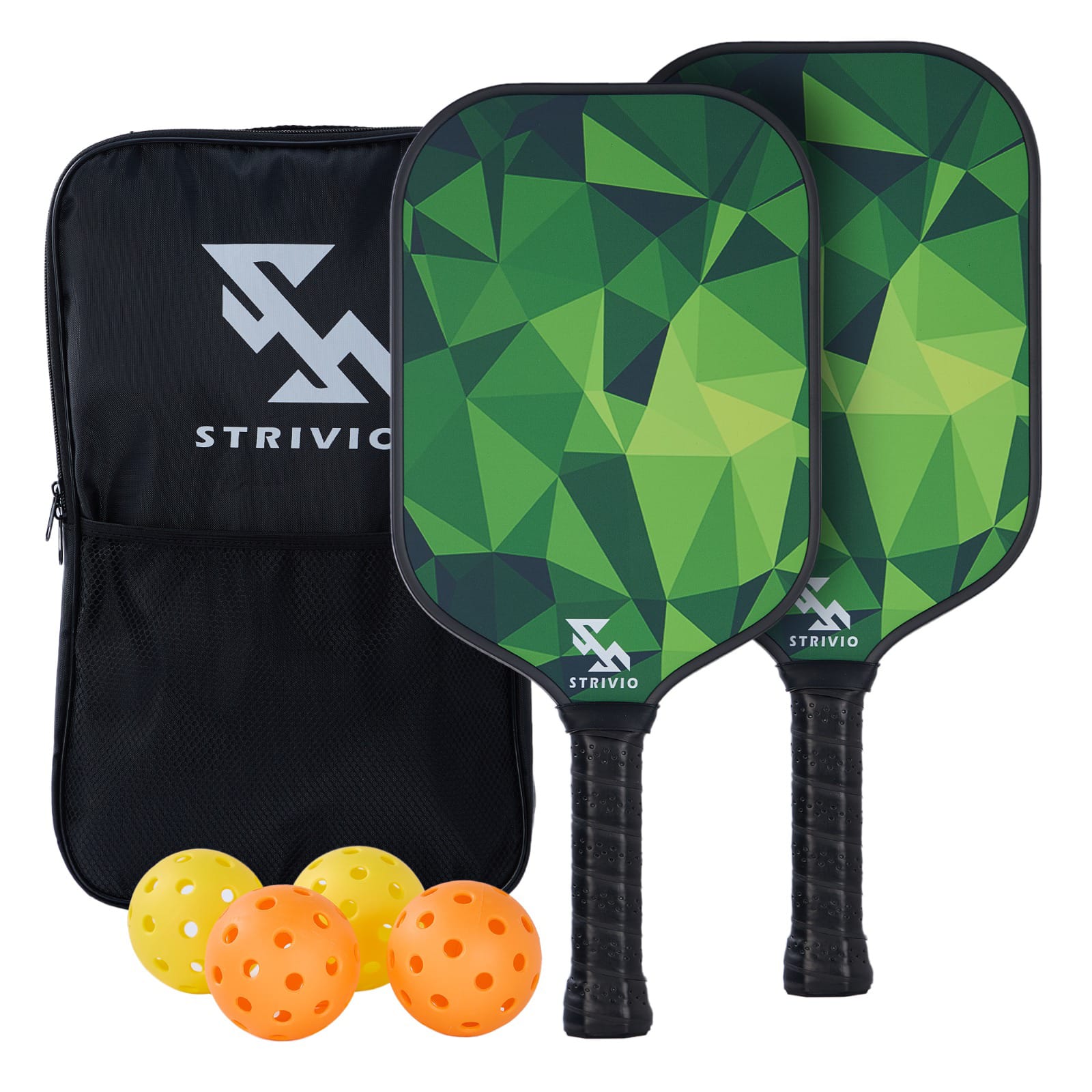 Pickleball Paddles Set of 2, Pickle Ball Equipment with 4 Balls and Bag .T700 Carbon Fiber Paddles with Graphite Grip Set for Beginners & pro.