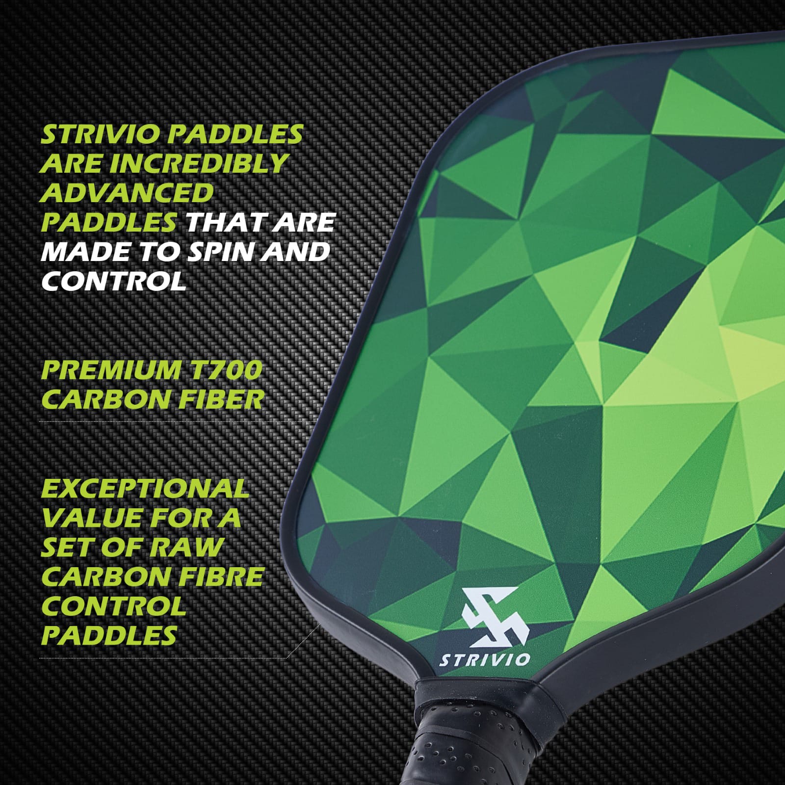 Pickleball Paddles Set of 2, Pickle Ball Equipment with 4 Balls and Bag .T700 Carbon Fiber Paddles with Graphite Grip Set for Beginners & pro.